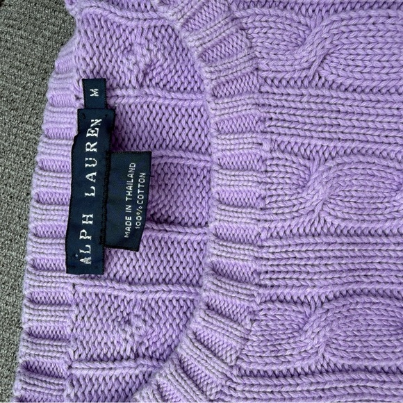 Polo by Ralph Lauren Purple Cable Knit Sweater - Picture 3 of 3